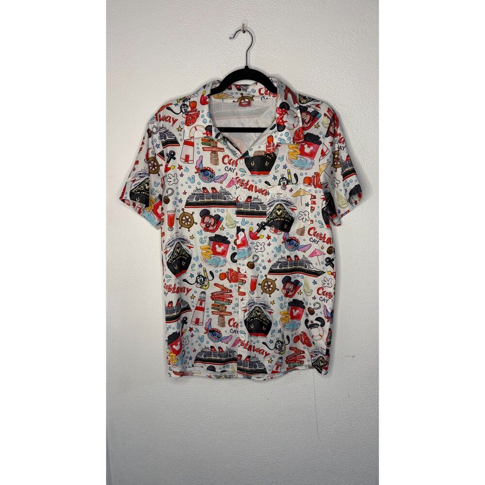 The Goofy Boutique Disney Cruise Shirt S | Castaway Cay Mickey Stitch Button Up